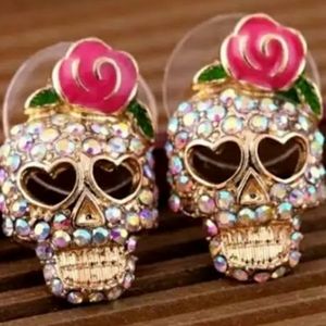 Candy Skull Stud Earrings